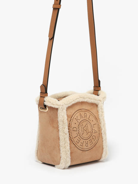 Cross Body Tas K Circle Shearling Leder Karl lagerfeld Bruin k circle A4W30068 ander zicht 1